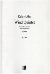 Aho, Kalevi: Quintet for flute, oboe, clarinet, horn and bassoon, score 