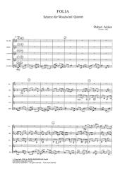 Aitken, Robert: Folia für Flöte, Oboe, Klarinette, Fagott und Horn, Partitur 