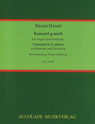 Danzi, Franz: Konzert g-Moll für Fagott und Orchester, Klavierauszug mit Solostimme 