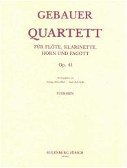 Gébauer, Francois-Réné: Quartett op.41 für Flöte, Klarinette, Horn und Fagott, Stimmen 