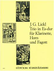 Lickl, Johann Georg: Trio für Klarinette, Horn und Fagott, Stimmensatz (set of parts) 