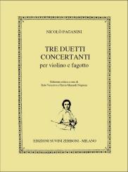 Paganini, Nicolò: 3 duetti concertanti per violino e fagotto, partitura e 2 parti 