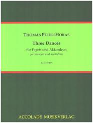 Peter-Horas, Thomas: 3 Dances für Fagott und Akkordeon, Partitur und Fagottstimme 