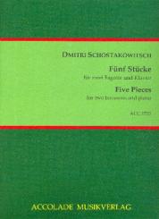 Schostakowitsch, Dimitri: 5 Stücke für 2 Fagotte und Klavier, Stimmen 