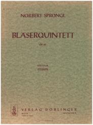 Sprongl, Norbert: Bläserquintett op.90 für Flöte, Oboe, Klarinette, Horn und Fagott, Stimmen 