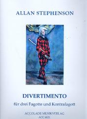 Stephenson, Allan: Divertimento für 3 Fagotte und Kontrafagott, Partitur und Stimmen (1995) 