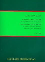 Vivaldi, Antonio: Konzert a-Moll RV499 für Fagott, Streicher und Bc für Fagott und Klavier 