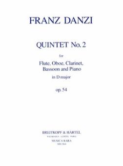 Danzi, Franz: Quintett D-Dur op.54,2 für Klavier, Flöte, Oboe, Klarinette und Fagott 