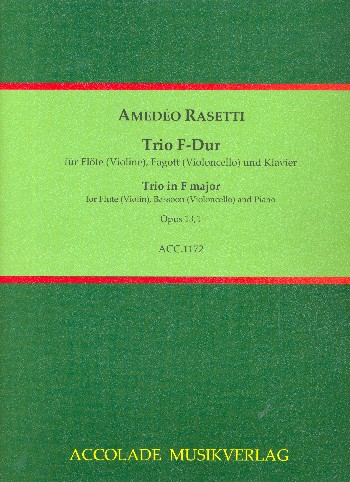 Rasetti, Amédeo: Trio F-Dur op.13,1 für Flöte (Violine), Fagott (Violoncello) und Klavier, Partitur Stimmen | Fagott-Zubehoer.de | ファゴット用 リード材、工具、アクセサリー、楽譜